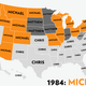 Illustration for article titled Map: Six Decades of the Most Popular Names for Boys, State-by-State